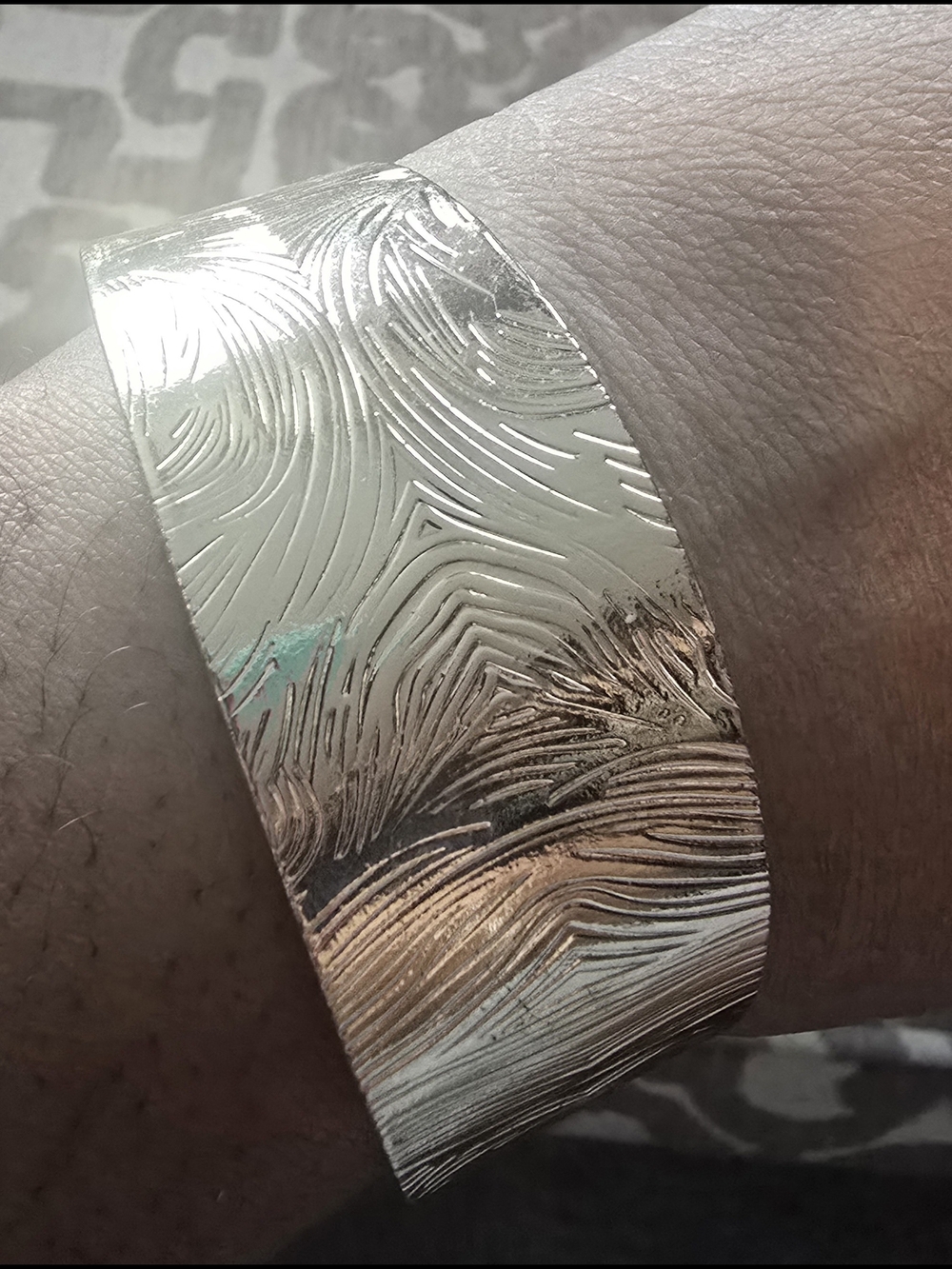 Gold Textured Cuff Bracelet - Unbranded